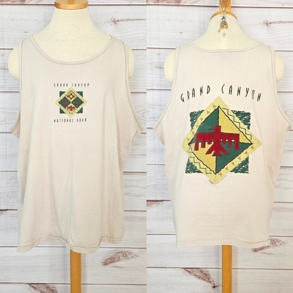 Vintage 1996 Grand Canyon National Park Tank Top in Sand and Green Size XL - Picture 1 of 10